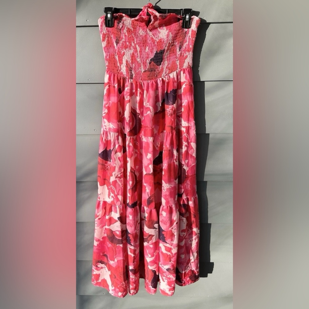 Grace Karin Sz S Pink Watercolor Halter Dress